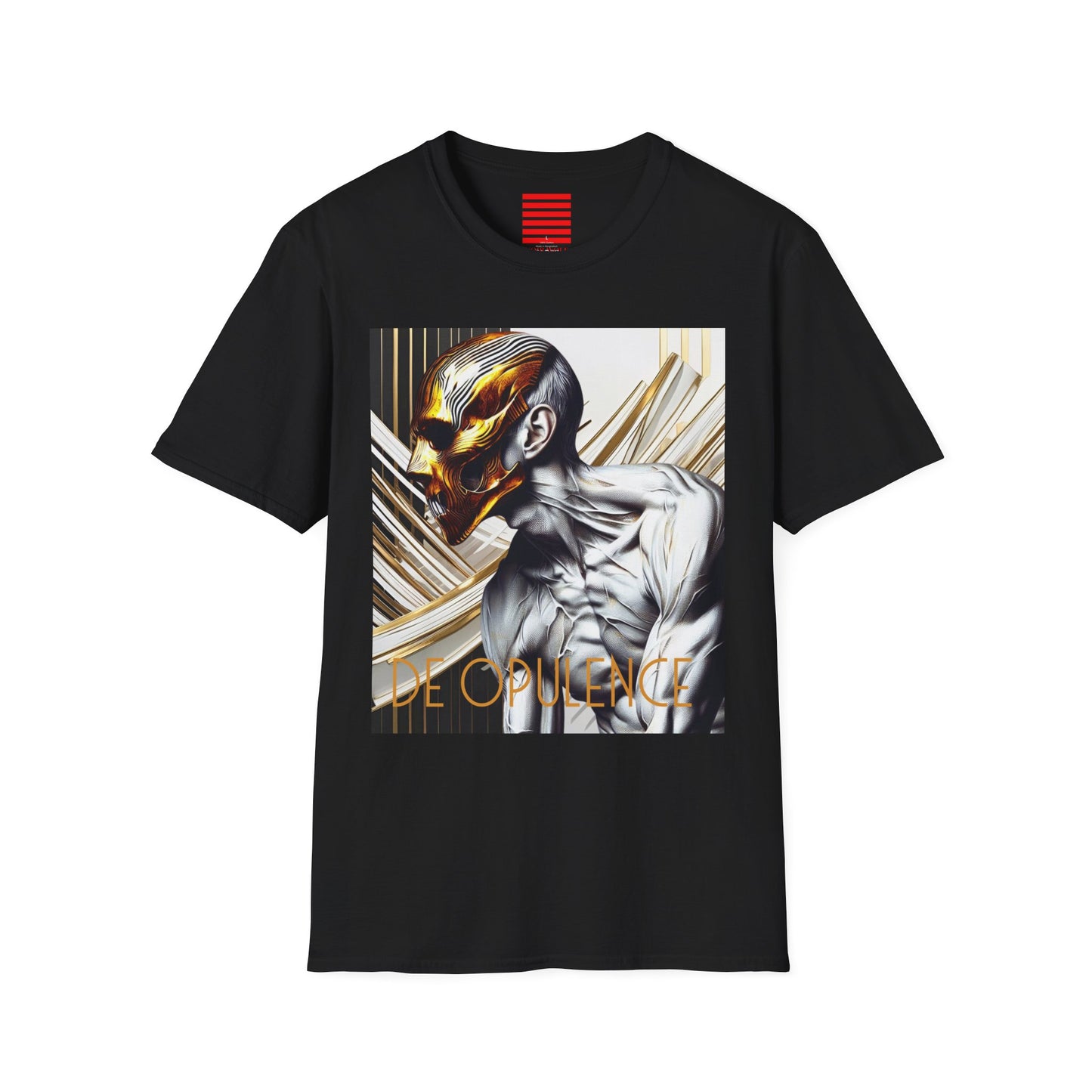 Unisex Softstyle T-Shirt - 'De Opulence & Noir Wolf' Artistic Skull Design