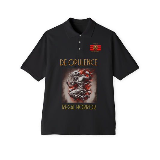 Men's Piqué Polo De Opulence by Noir Wolf the style of grace Black