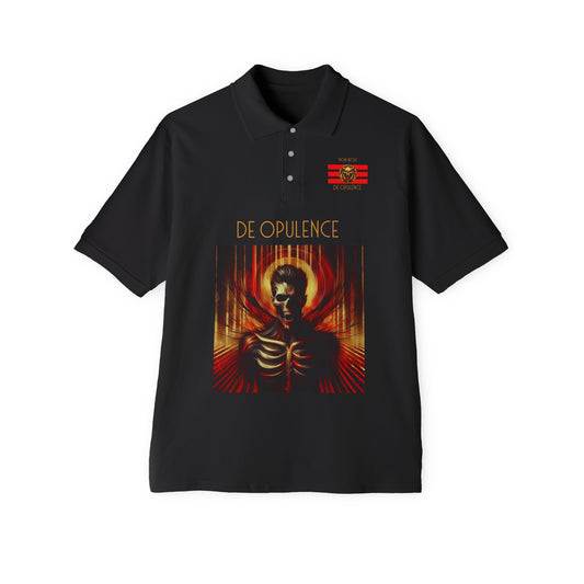 Polo Shirt - De Opulence by Noir Wolf Regal Horrors Platinum Shock Black