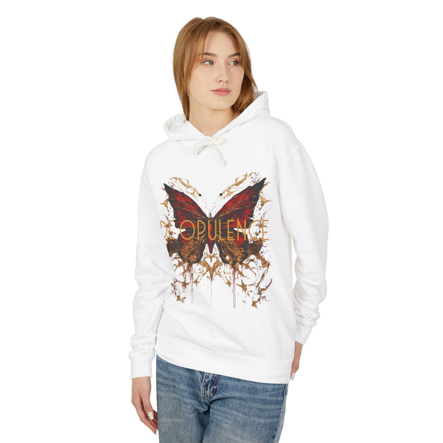 Unisex Lightweight Hooded Sweatshirt - 'Opulence & Freedom' Design