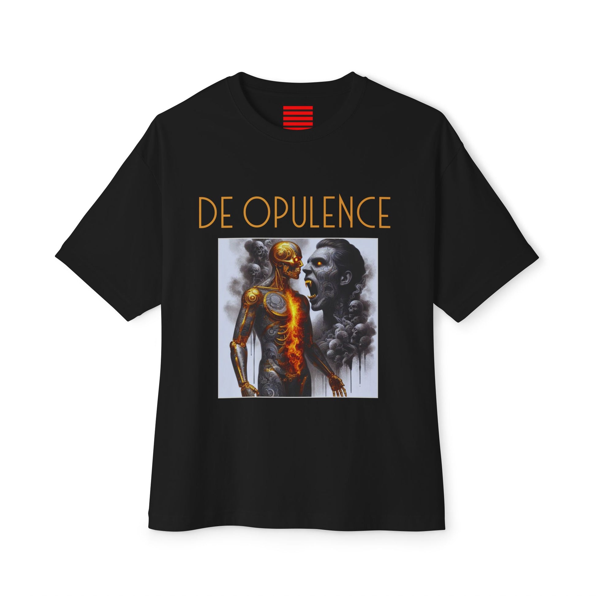 Unisex Oversized Boxy Tee De Opulence by Noir Wolf the style of grace Black