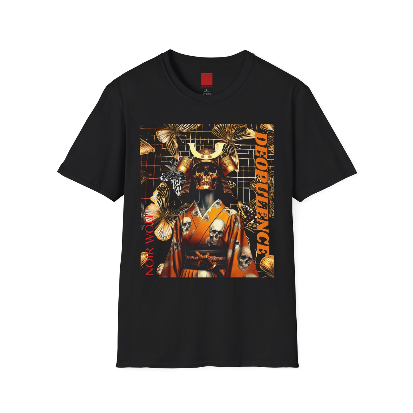 Samurai & Dragon Graphic Tee, Unisex Softstyle T-Shirt, Edgy Streetwear, Anime-Inspired Apparel, Gift for Him/Her, Casual Outfit