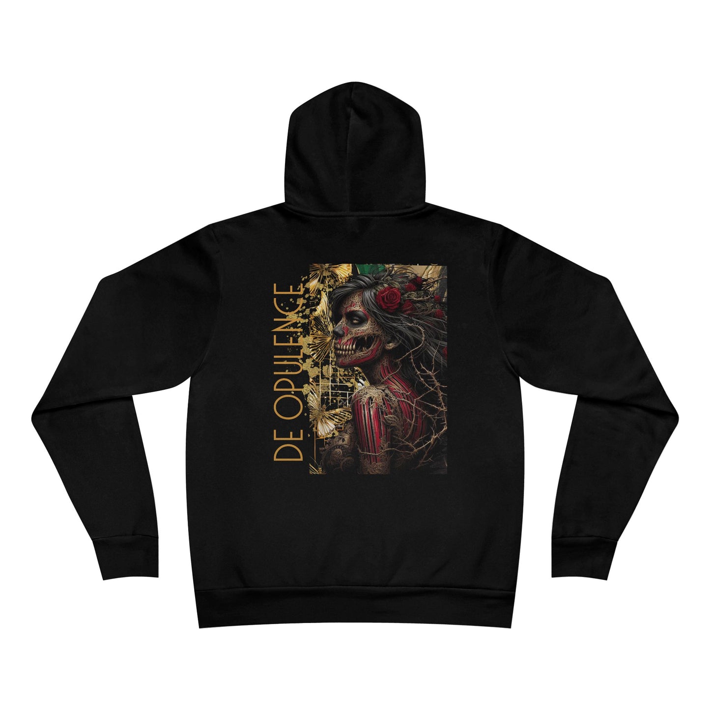 Unisex Opulence Butterfly & Skeleton Hoodie - Unique Art Design