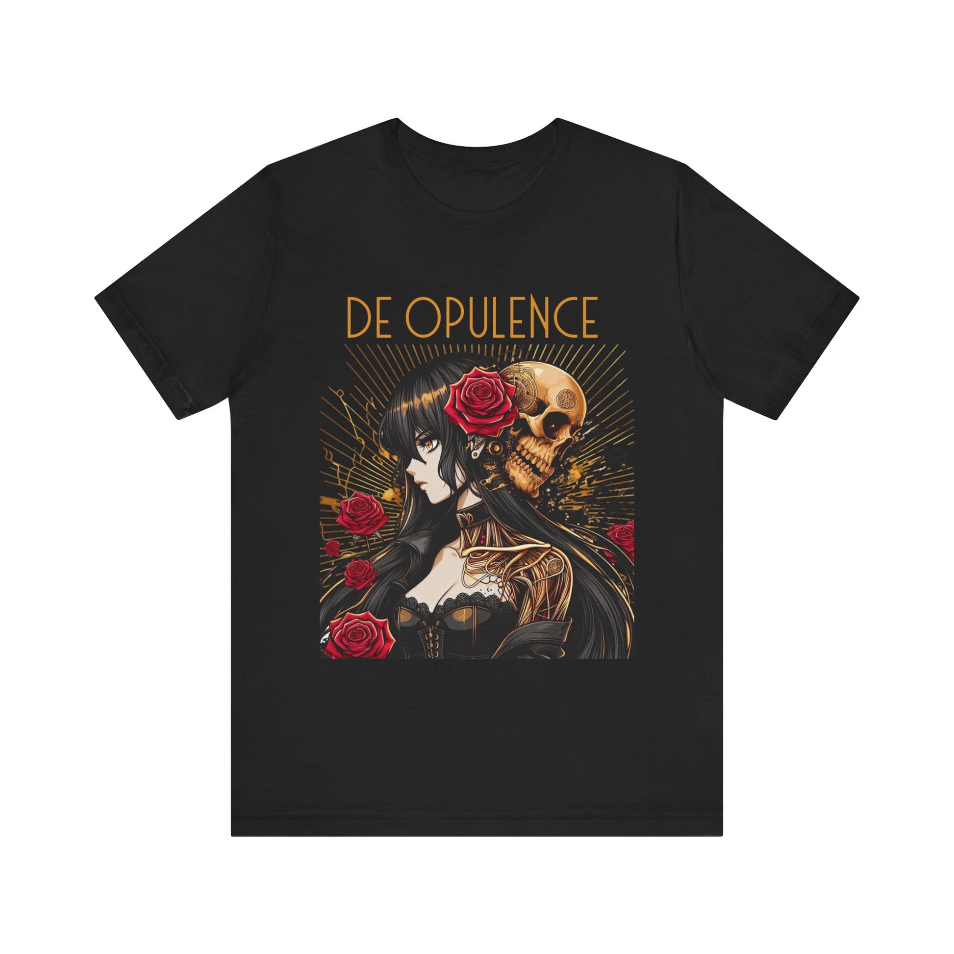 Unisex Jersey Short Sleeve Tee De Opulence by Noir Wolf Black