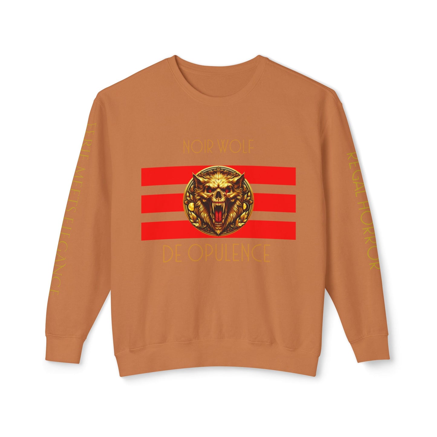 Unisex Lightweight Crewneck Sweatshirt De Opulence by Noir Wolf Yam
