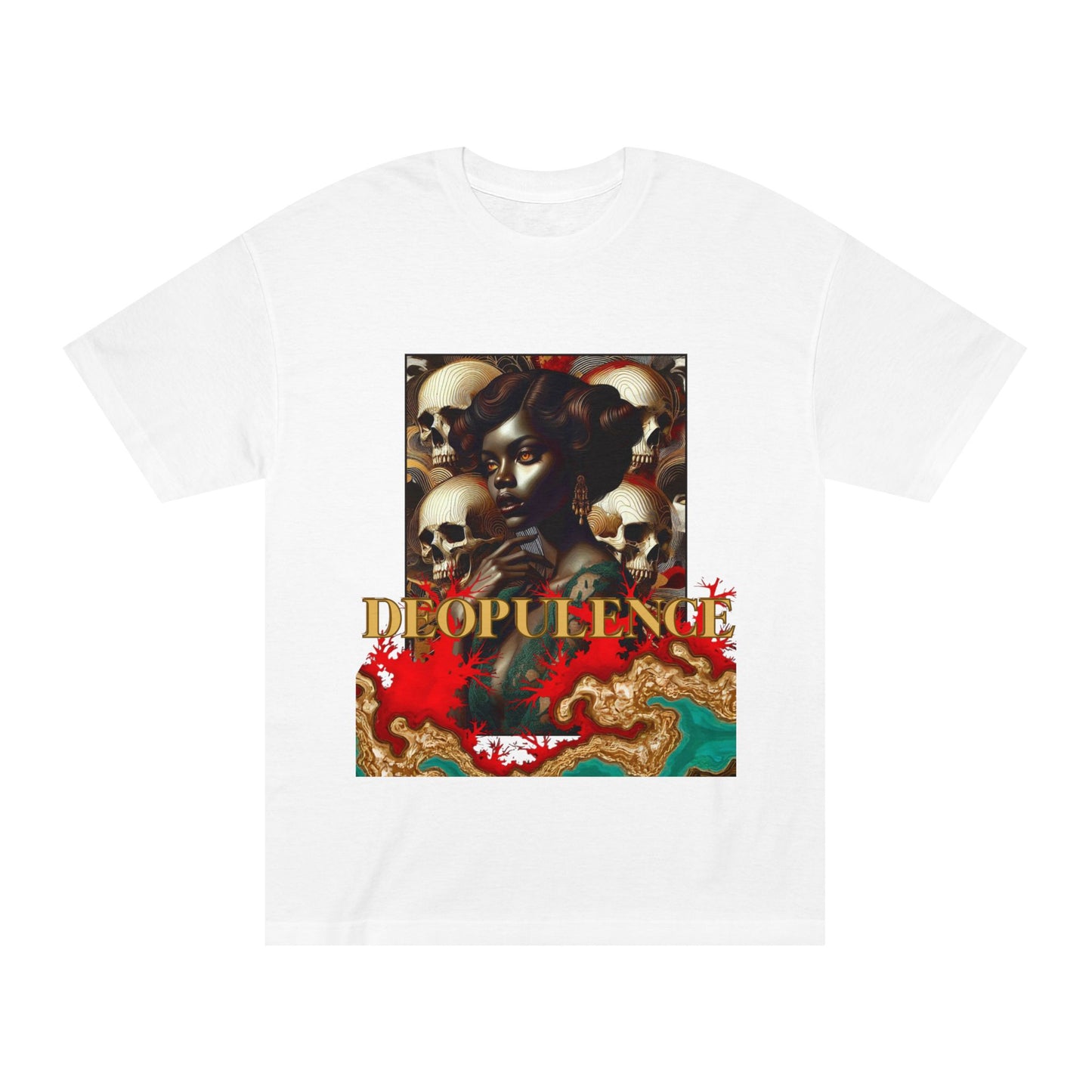 Opulence Skull Art Tee – 'DÉOPULENCE' Graphic T-Shirt