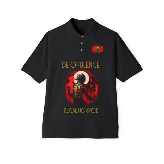 Men's Piqué Polo De Opulence by Noir Wolf the style of grace Black