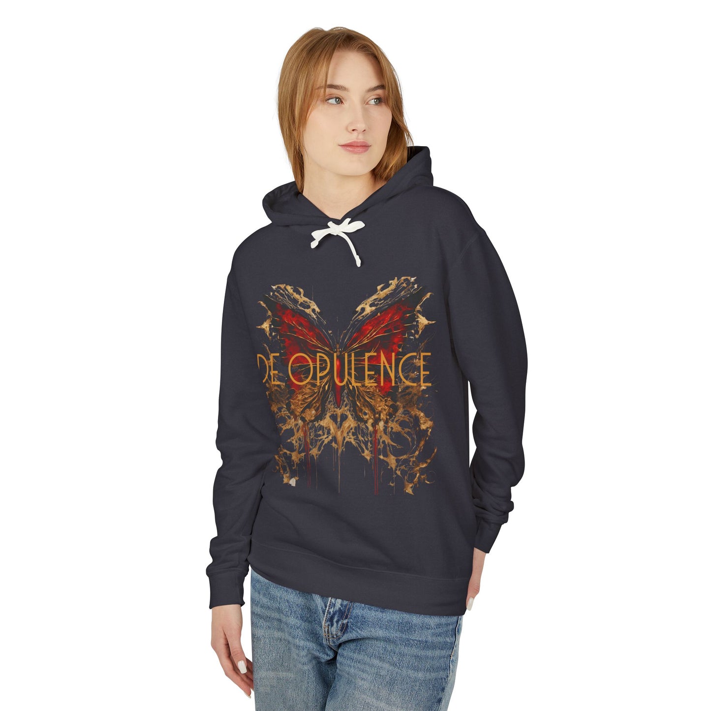 Unisex Lightweight Hooded Sweatshirt - 'Opulence & Freedom' Design