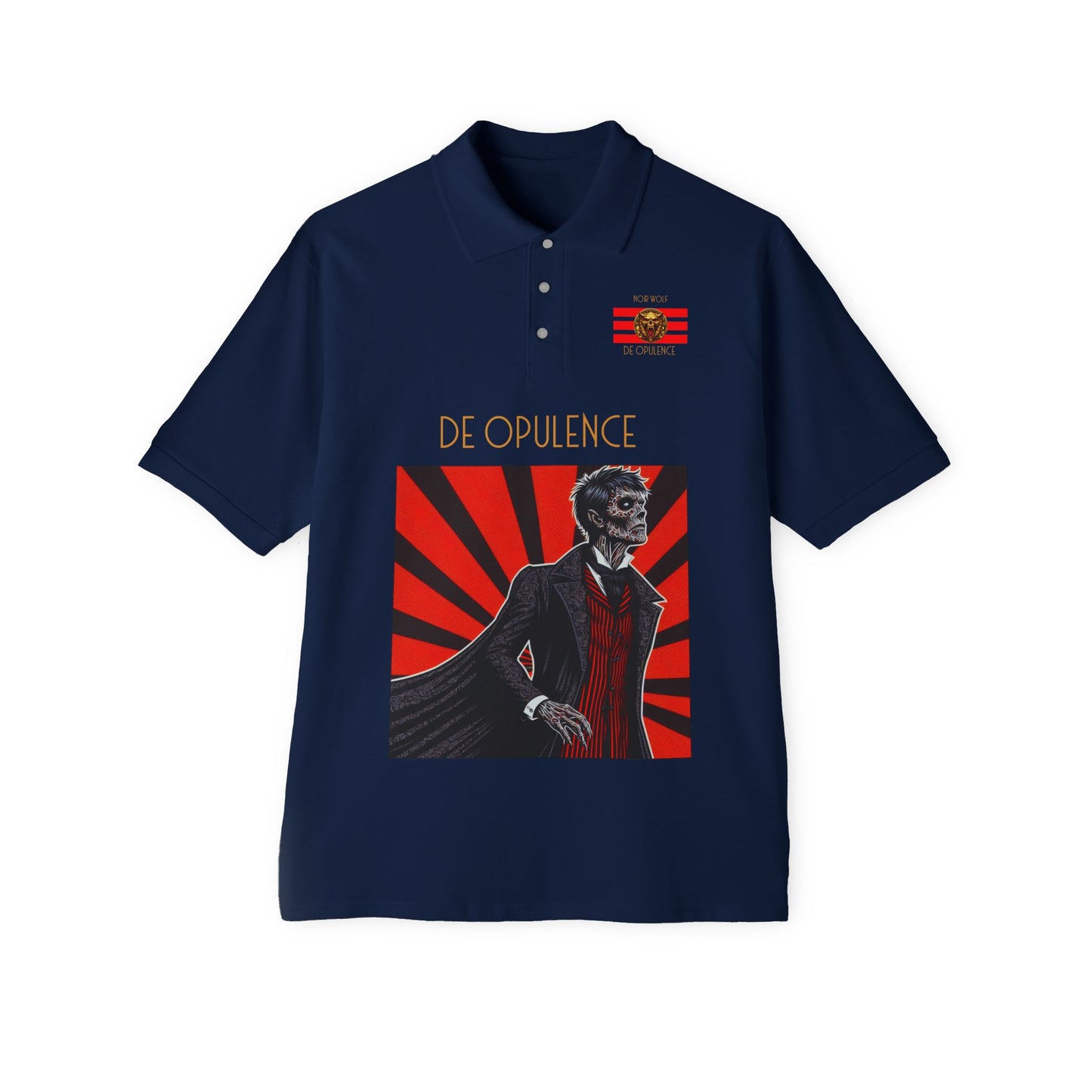 Men's Piqué Polo De Opulence by Noir wolf J. Navy