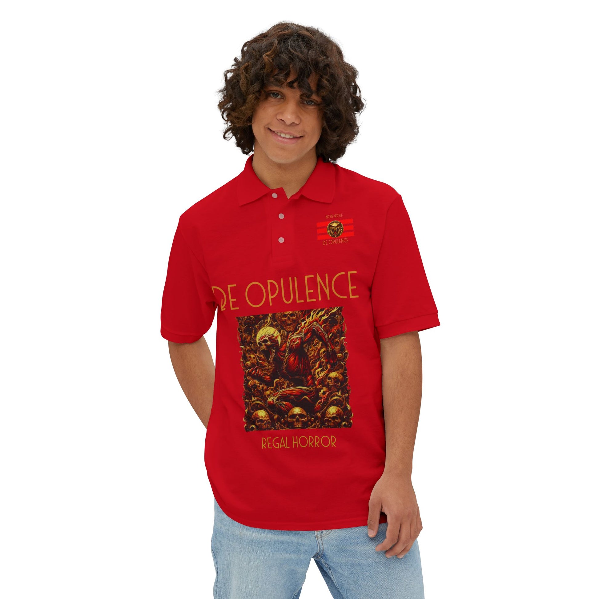 Men's Piqué Polo De Opulence by Noir Wolf the style of grace