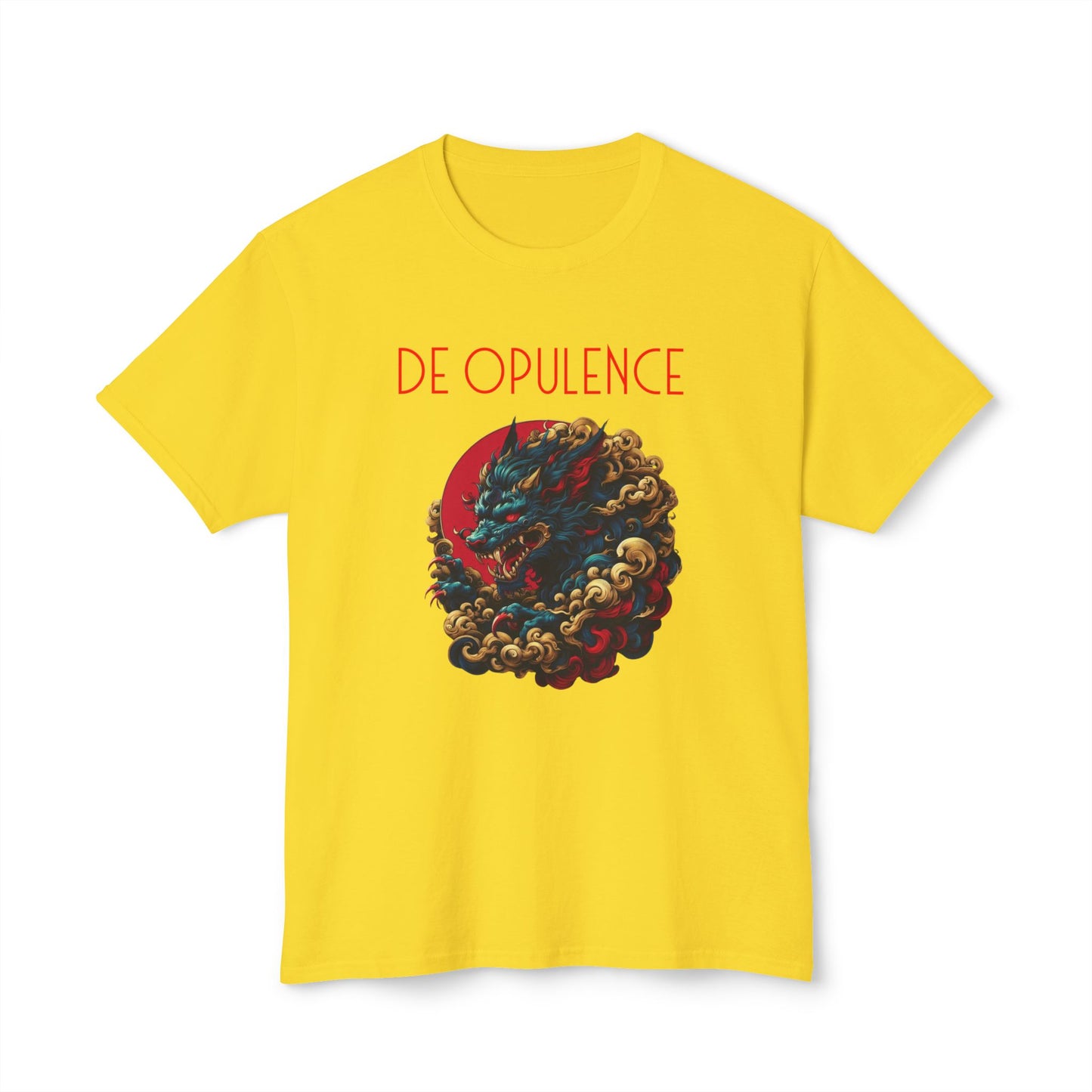 Unisex HD Cotton™ T-shirt De Opulence by Noir Wolf Yellow