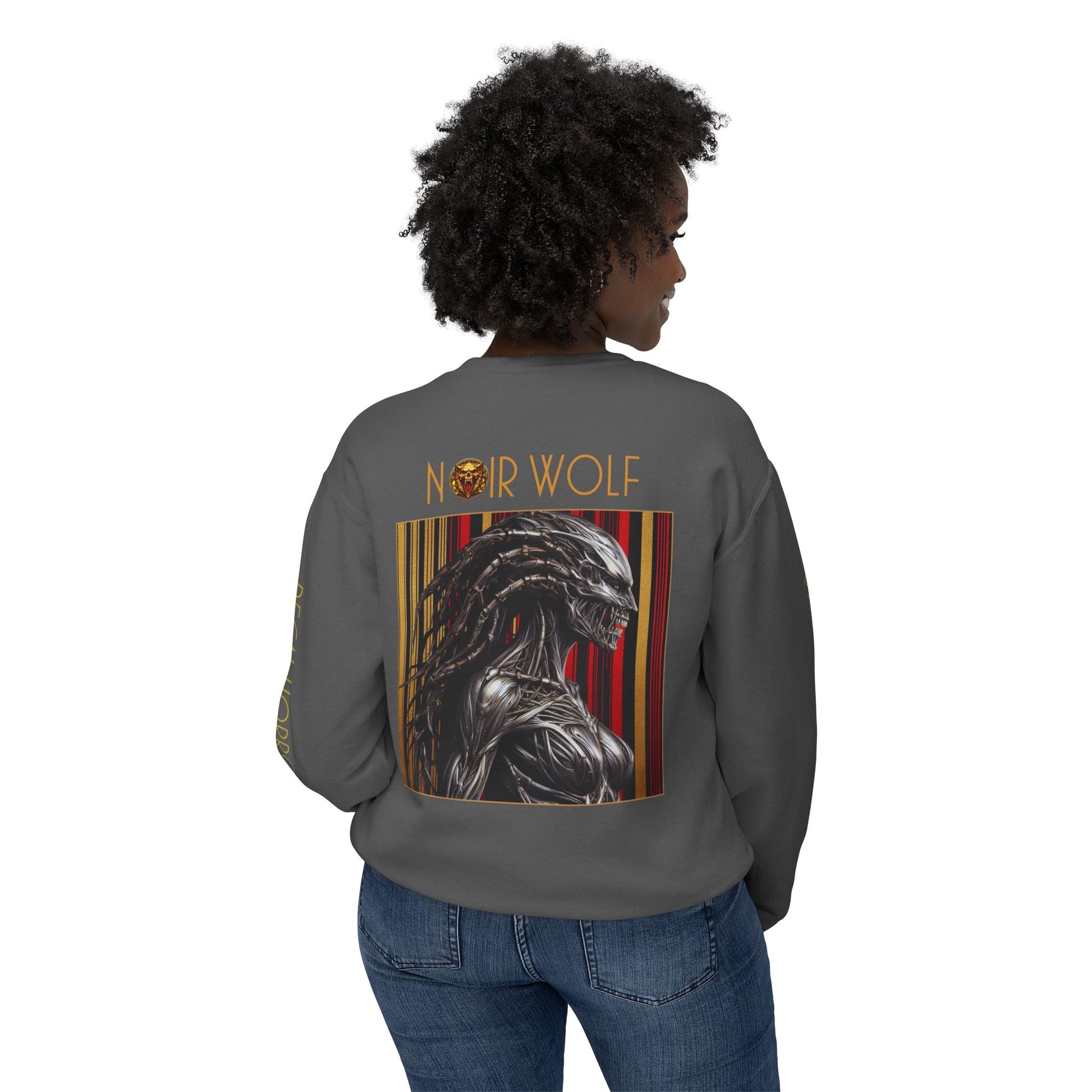 Unisex Lightweight Crewneck Sweatshirt De Opulence by Noir Wolf