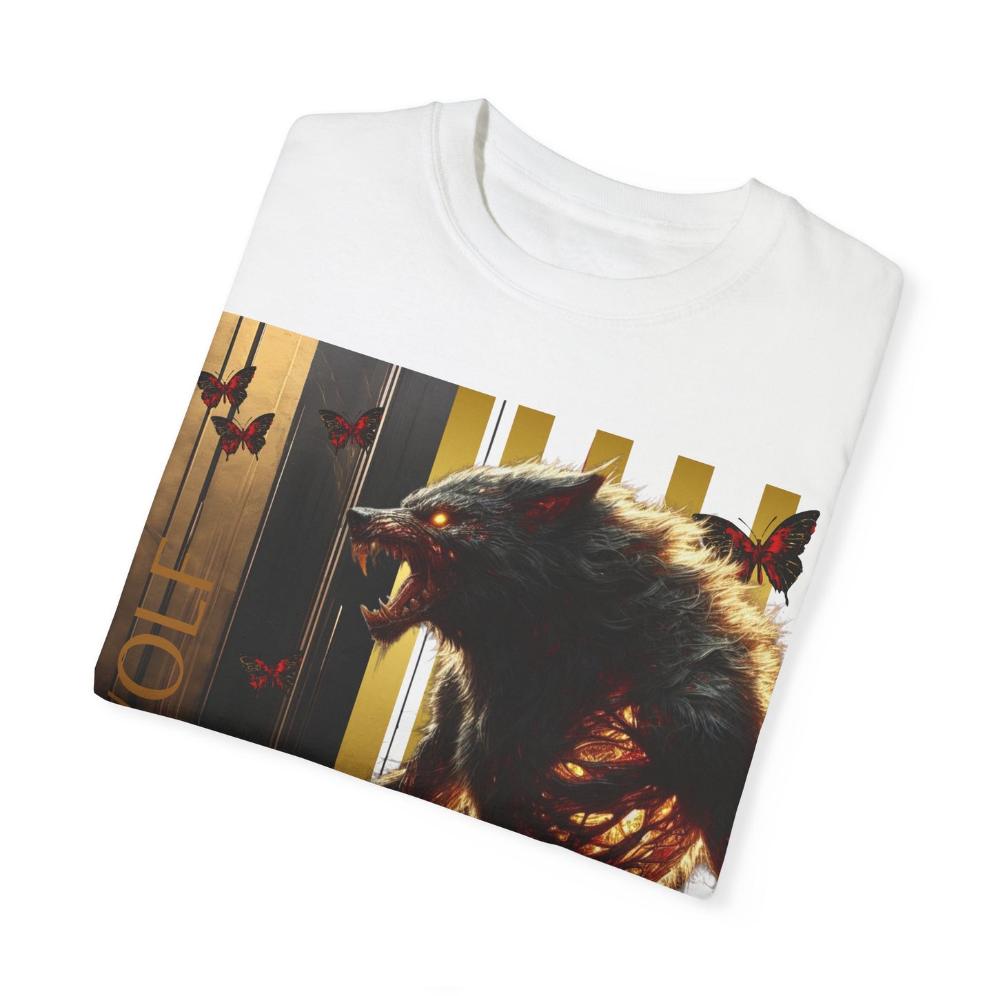 Unisex Garment-Dyed T-shirt NOIR WOLF De Opulence