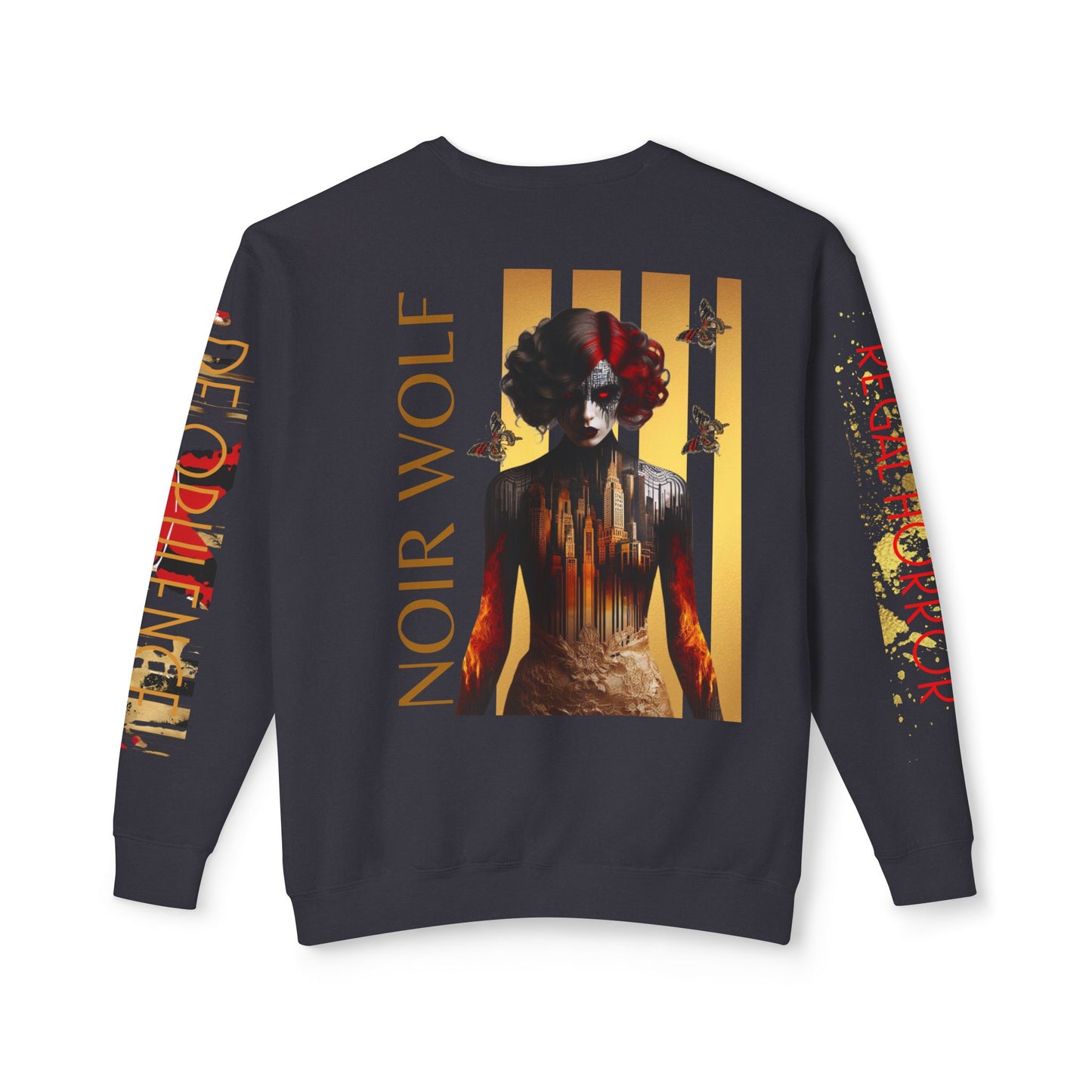 Unisex Lightweight Crewneck Sweatshirt De Opulence by Noir Wolf