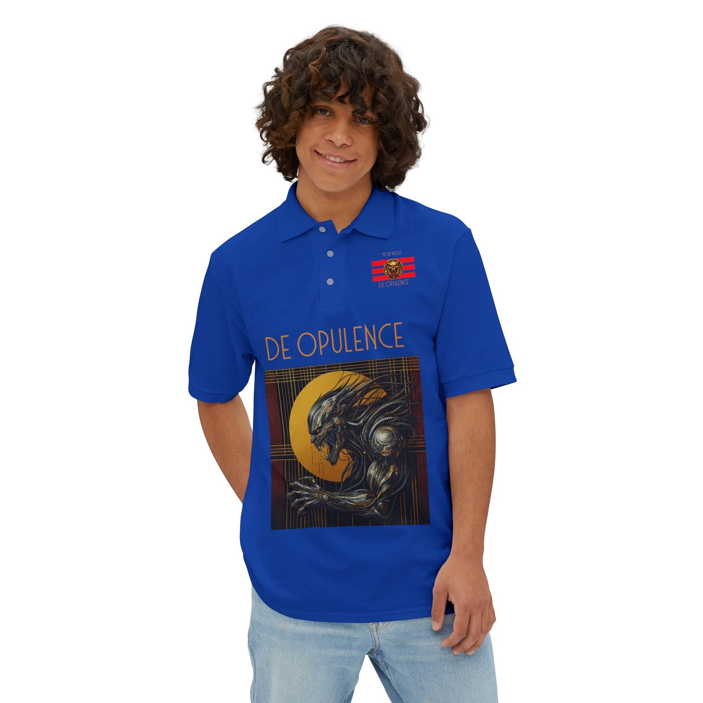 Men's Piqué Polo De Opulence by Noir Wolf