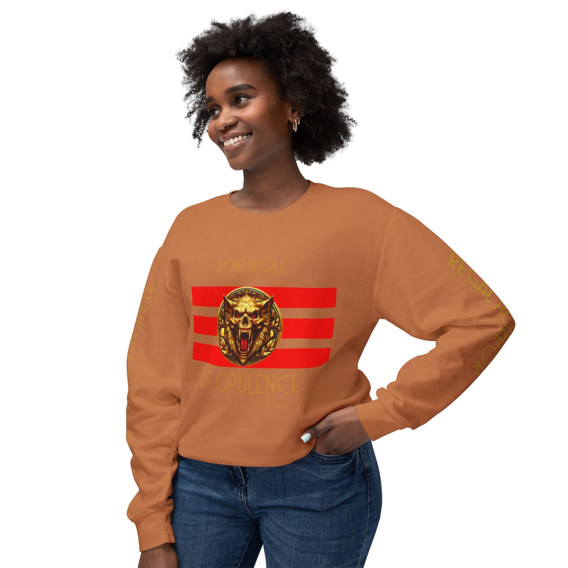 Unisex Lightweight Crewneck Sweatshirt De Opulence by Noir Wolf