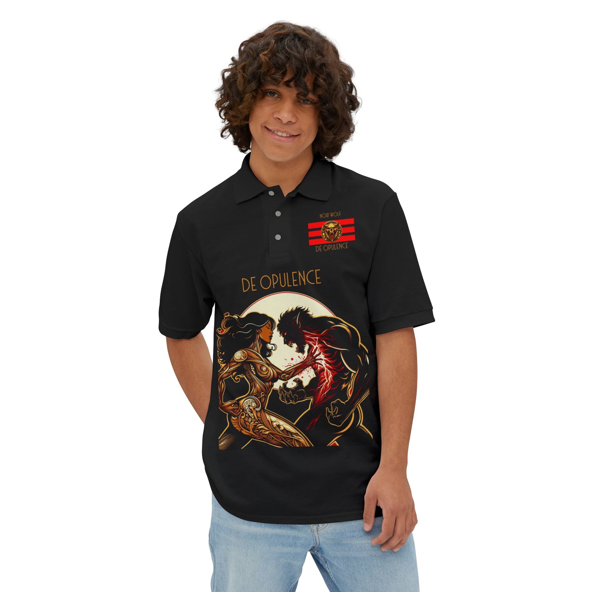 Men's Piqué Polo De Opulence by Noir Wolf