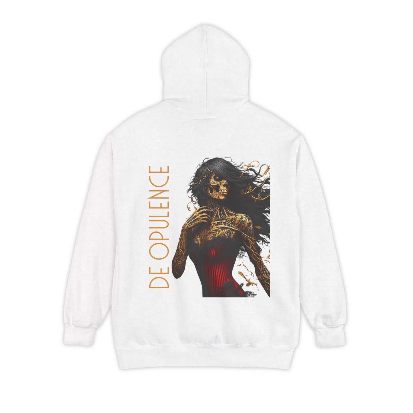 Garment-Dyed Hoodie with Butterfly & Skeleton Art - Unisex Casual Wear