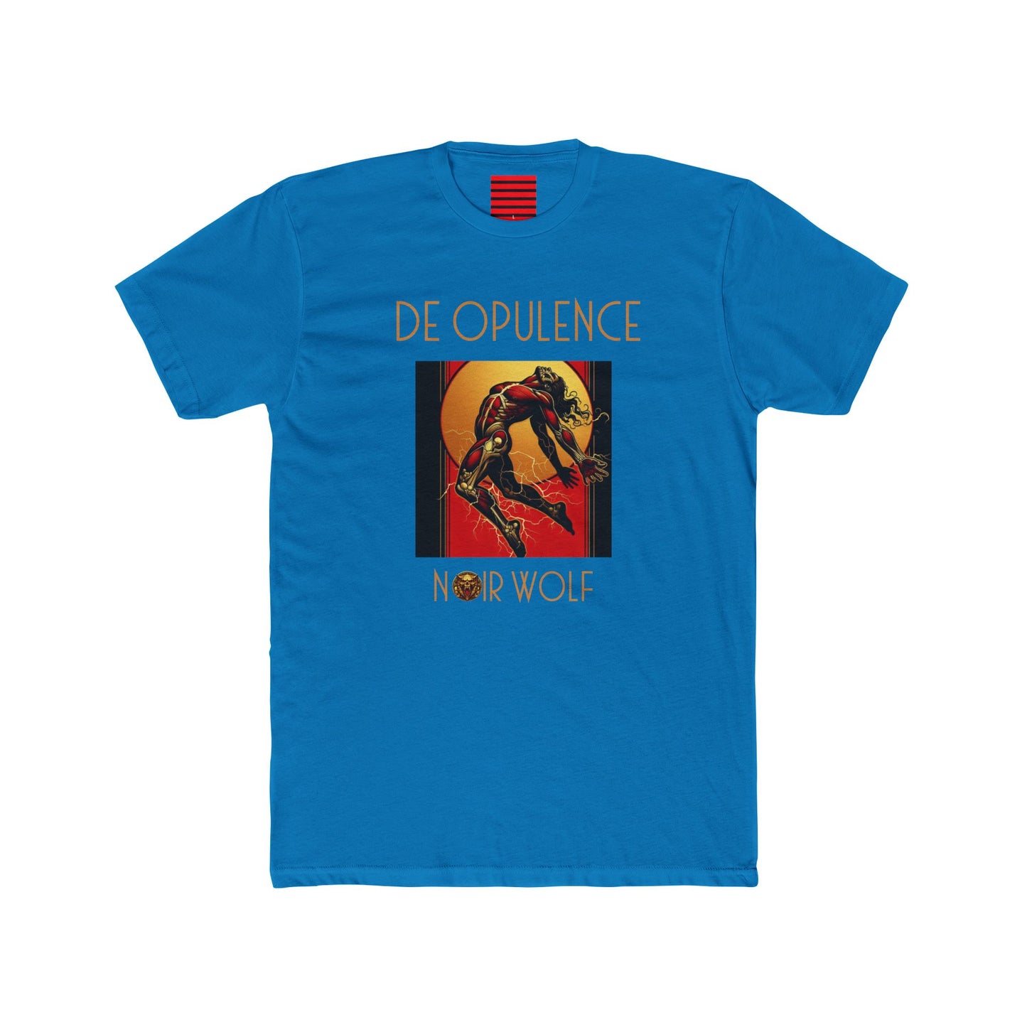 Unisex Cotton Crew Tee De Opulence by Noir Wolf Solid Turquoise