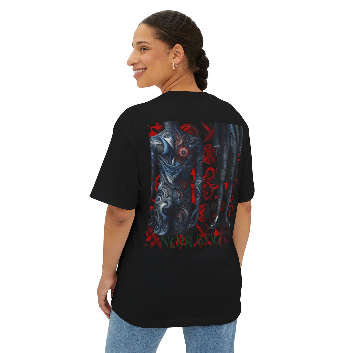 Unisex Oversized Boxy Tee De Opulence by Noir Wolf