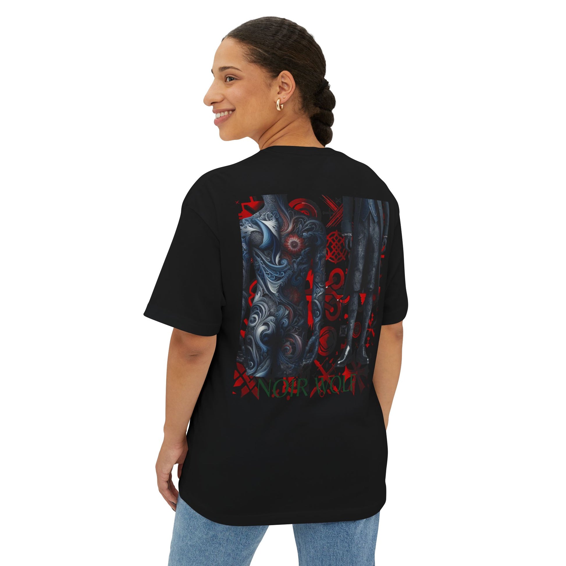 Unisex Oversized Boxy Tee De Opulence by Noir Wolf