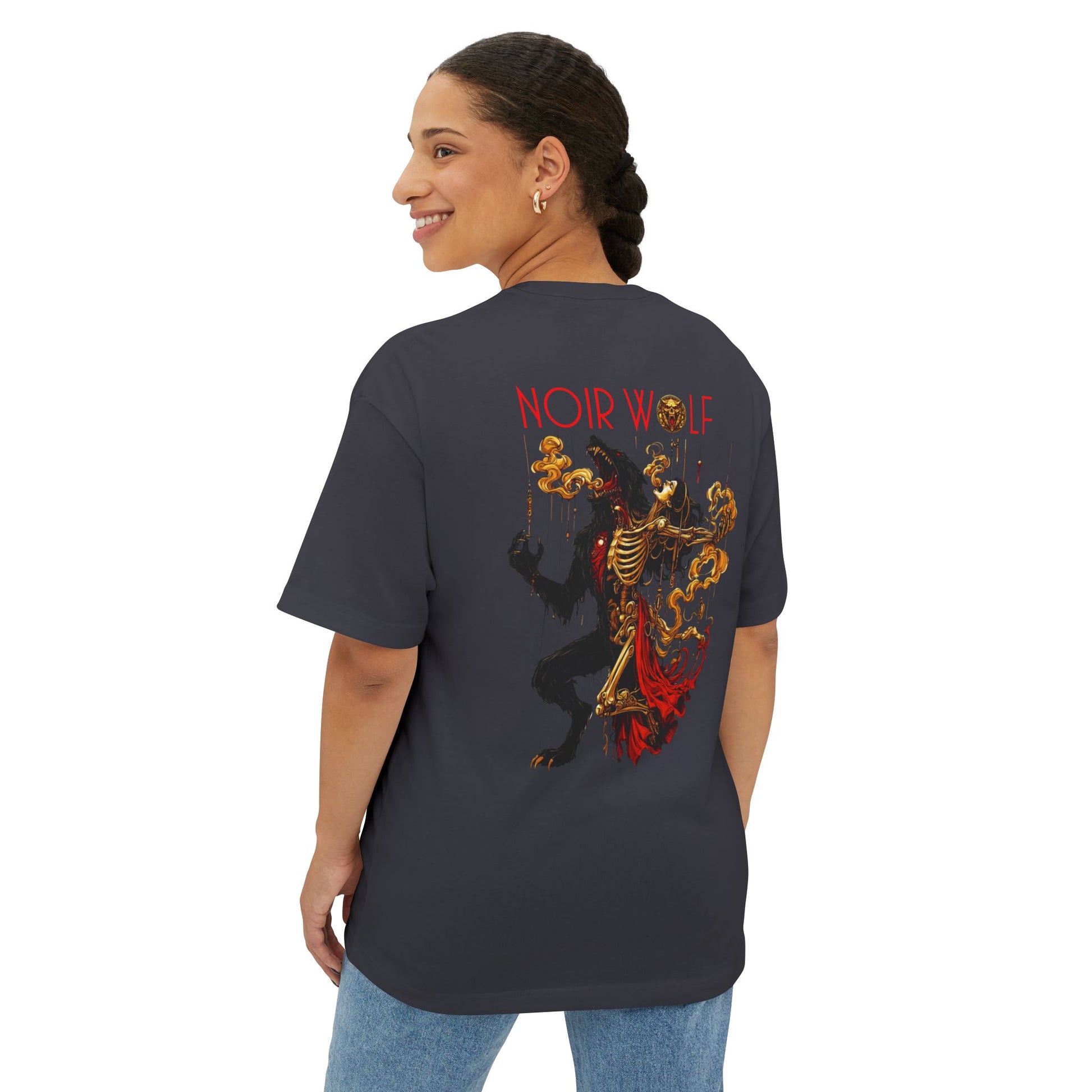 Unisex Oversized Boxy Tee De Opulence by Noir Wolf