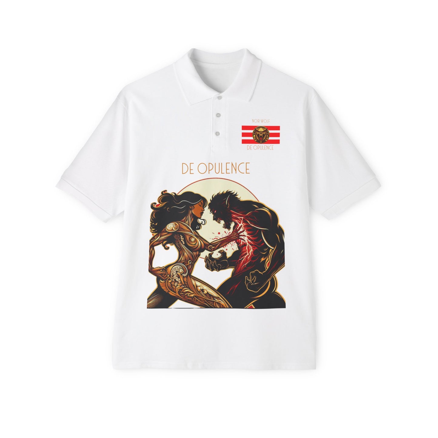 Men's Piqué Polo De Opulence by Noir Wolf White