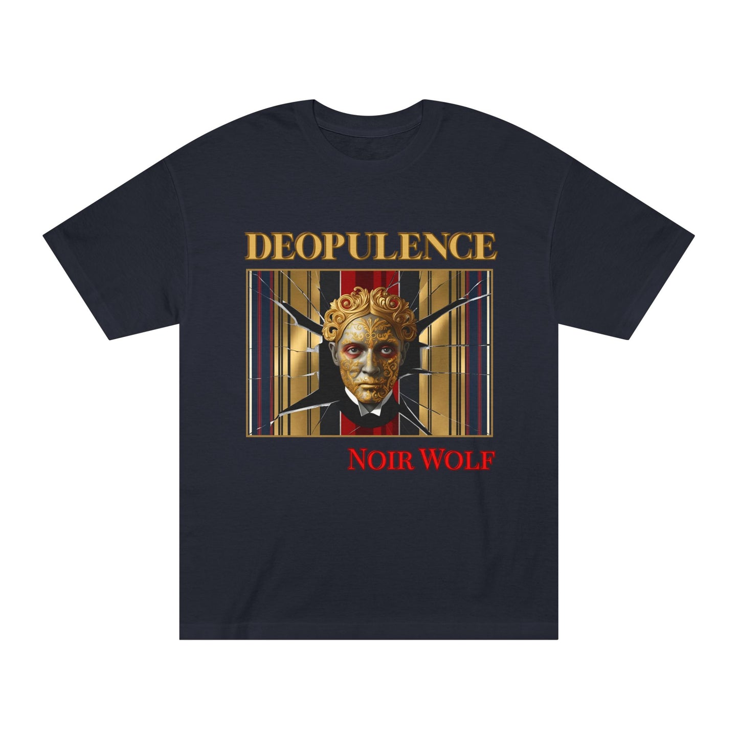Noir Wolf "Deopulence" Graphic Tee — Retro Surreal Horror Art T-Shirt