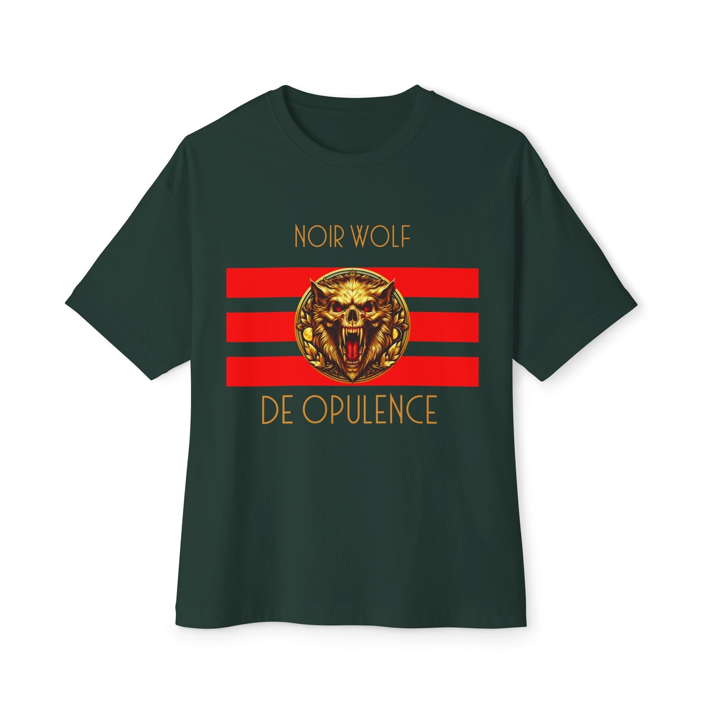 Unisex Oversized Boxy Tee De Opulence by Noir Wolf Forest