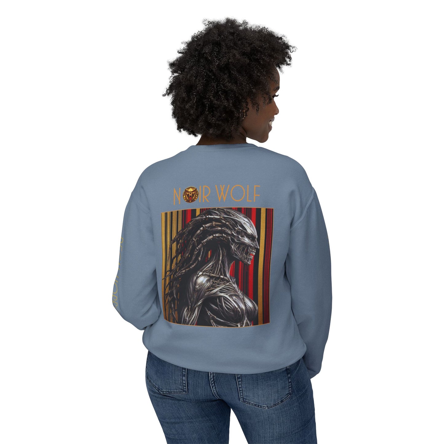 Unisex Lightweight Crewneck Sweatshirt De Opulence by Noir Wolf