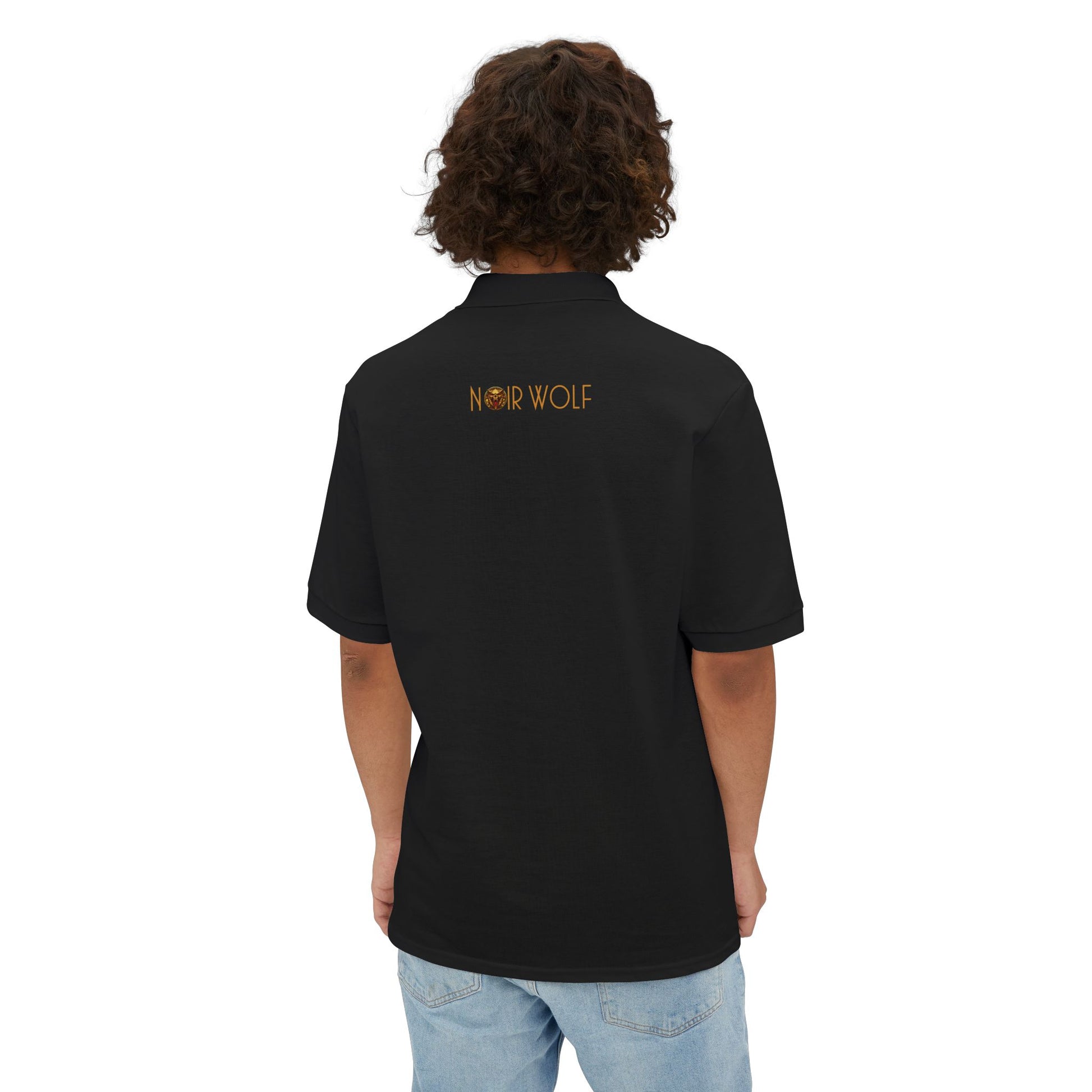 Men's Piqué Polo De Opulence by Noir Wolf the style of grace