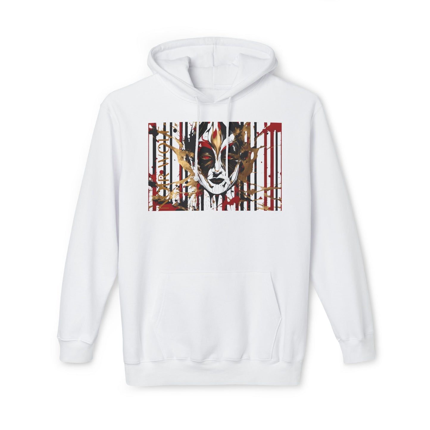 Unisex Hooded Sweatshirt, Made in US Noir Wolf De Opulence