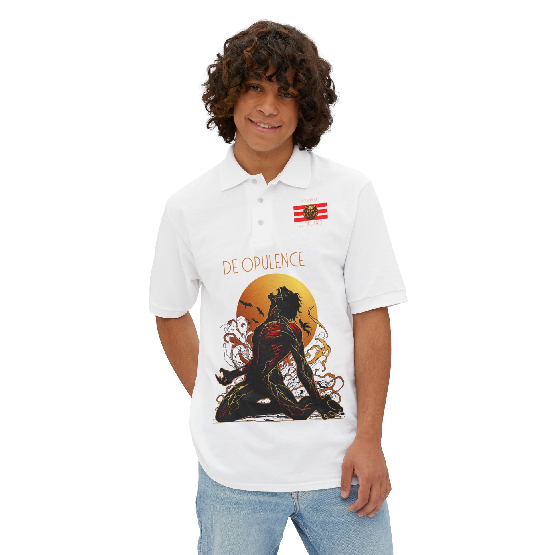 Men's Piqué Polo De Opulence by Noir Wolf