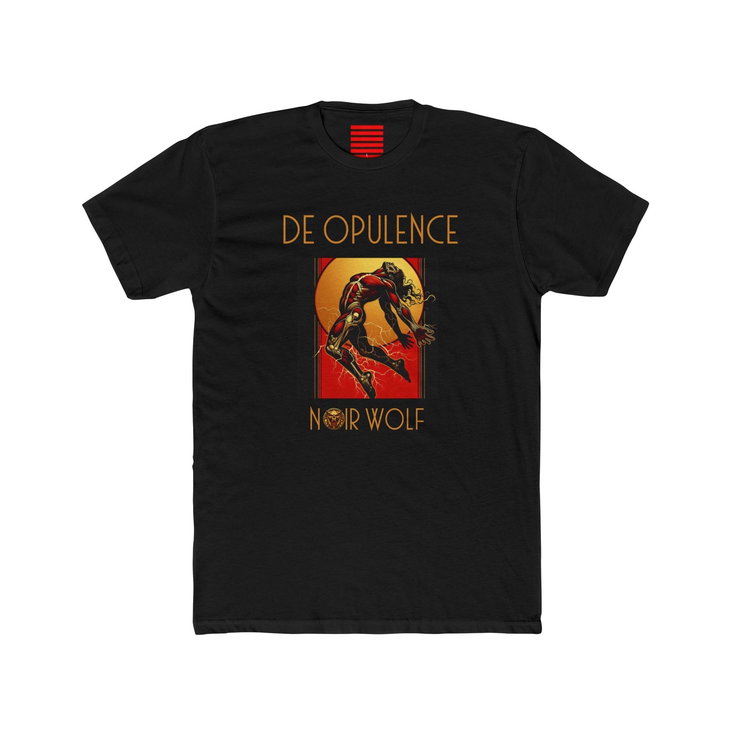 Unisex Cotton Crew Tee De Opulence by Noir Wolf Solid Black