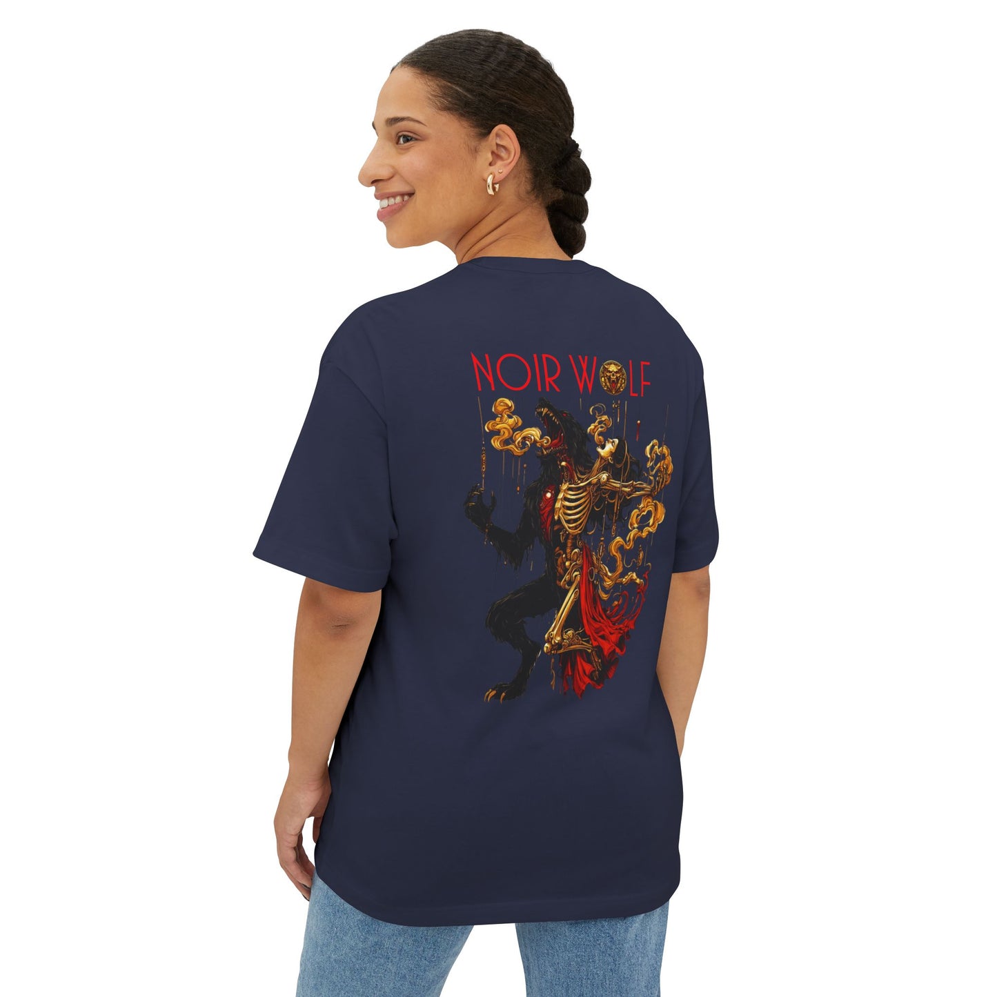 Unisex Oversized Boxy Tee De Opulence by Noir Wolf