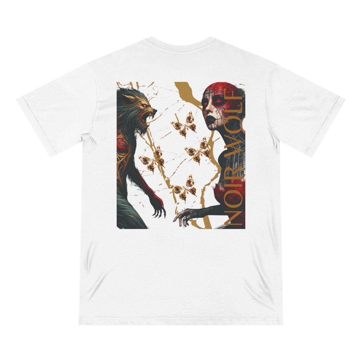 Bold Graphic Tee - 'Deopulence & Noir Wolf' Art T-shirt for Statement Makers