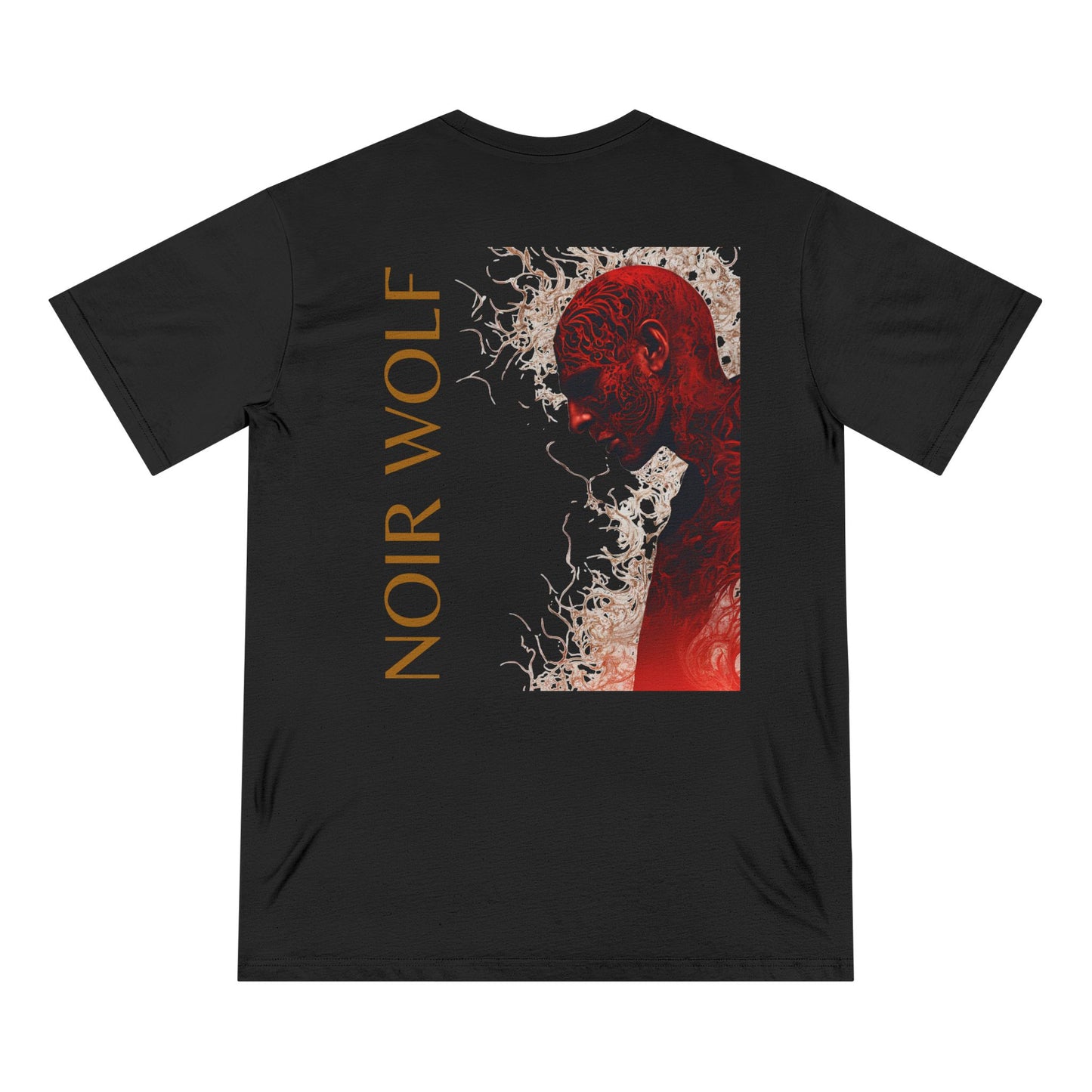 Artistic Butterfly and Wolf Organic T-Shirt - Nature-Inspired Apparel