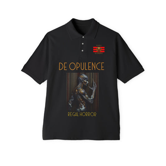 Men's Piqué Polo De Opulence by Noir Wolf the style of grace Black
