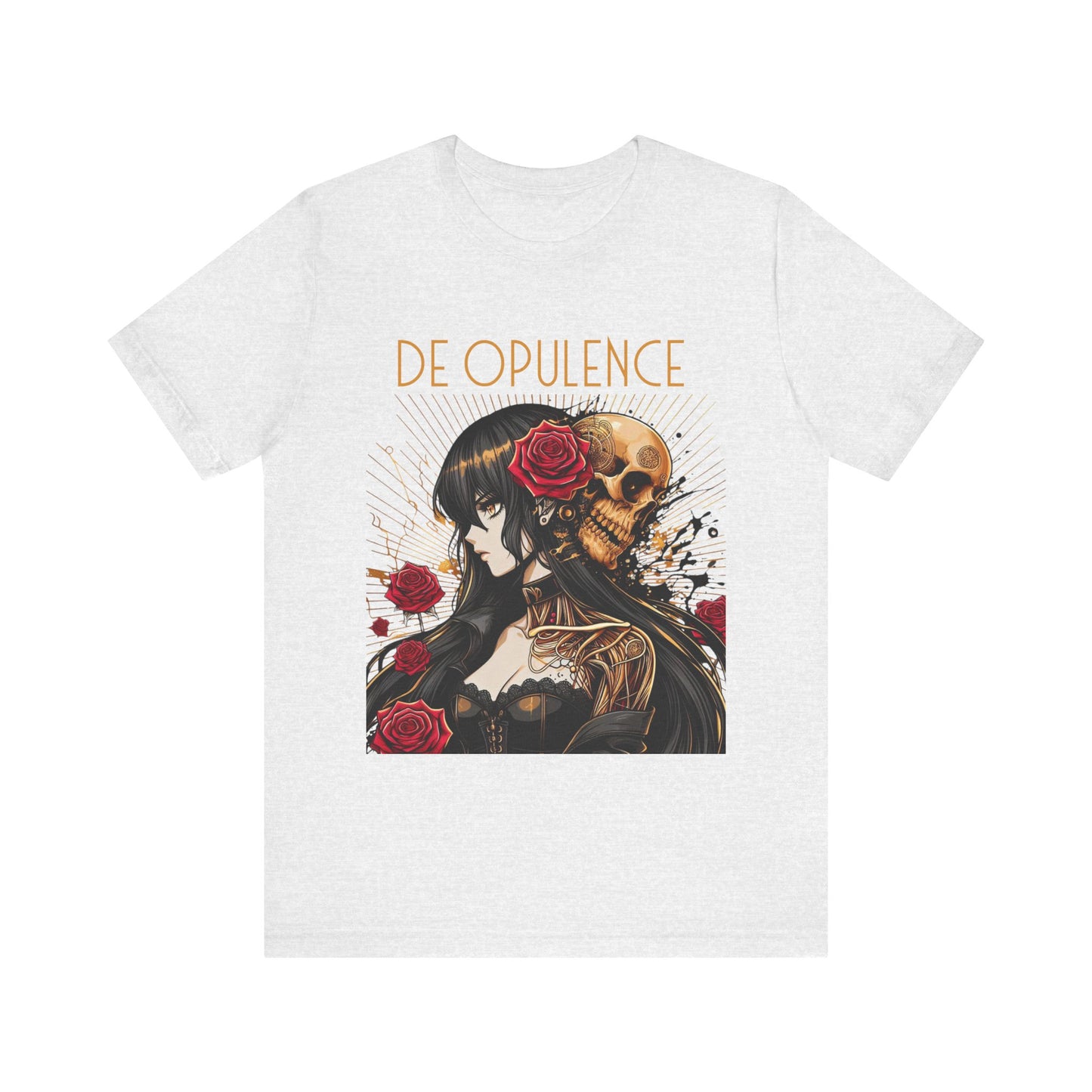 Unisex Jersey Short Sleeve Tee De Opulence by Noir Wolf Ash