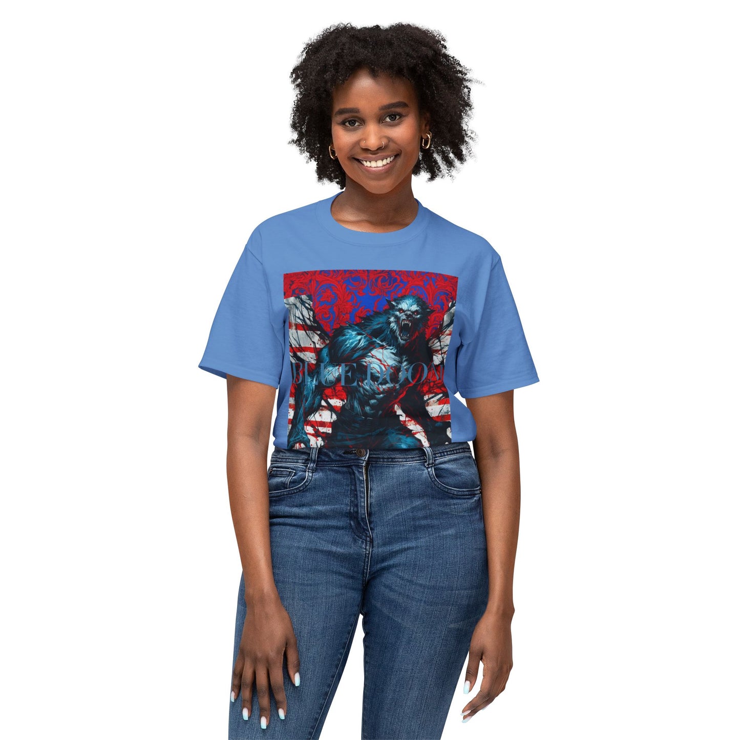 Unisex HD Cotton™ T-shirt Blue Doom By Noir Wolf