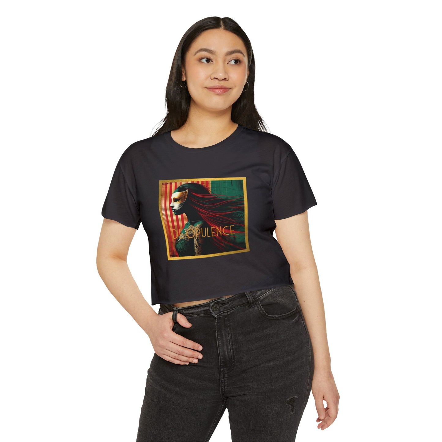Bohemian Women's Festival Crop Top - Depoulence & Noir Wolf Design