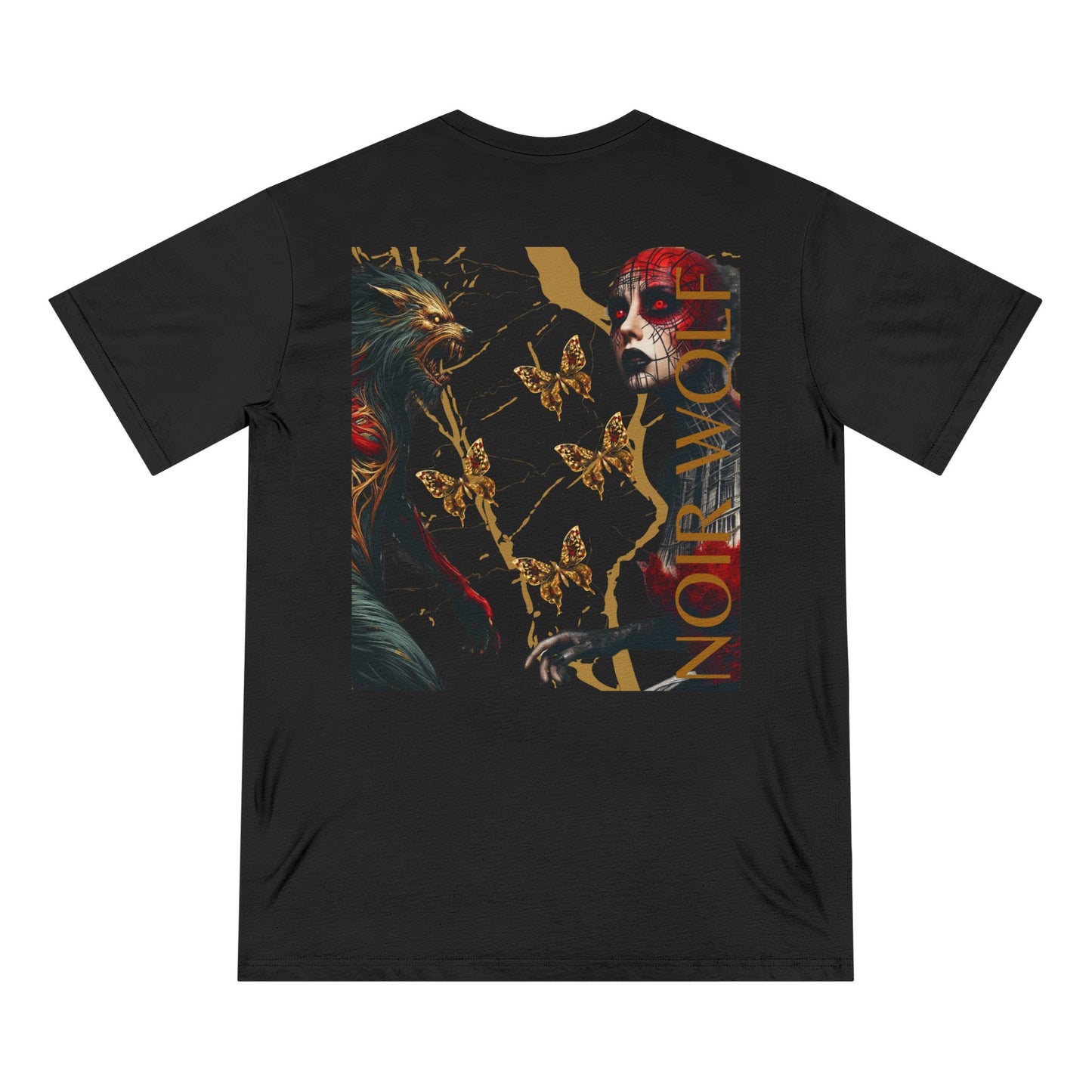Bold Graphic Tee - 'Deopulence & Noir Wolf' Art T-shirt for Statement Makers