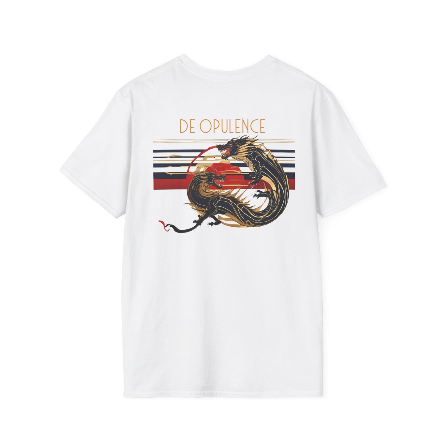 Unisex Softstyle T-Shirt - Noir Wolf & Dragon Design, Artistic Statement Tee