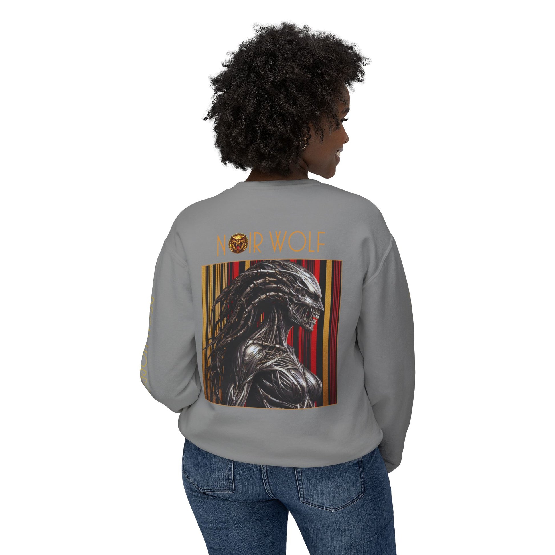 Unisex Lightweight Crewneck Sweatshirt De Opulence by Noir Wolf