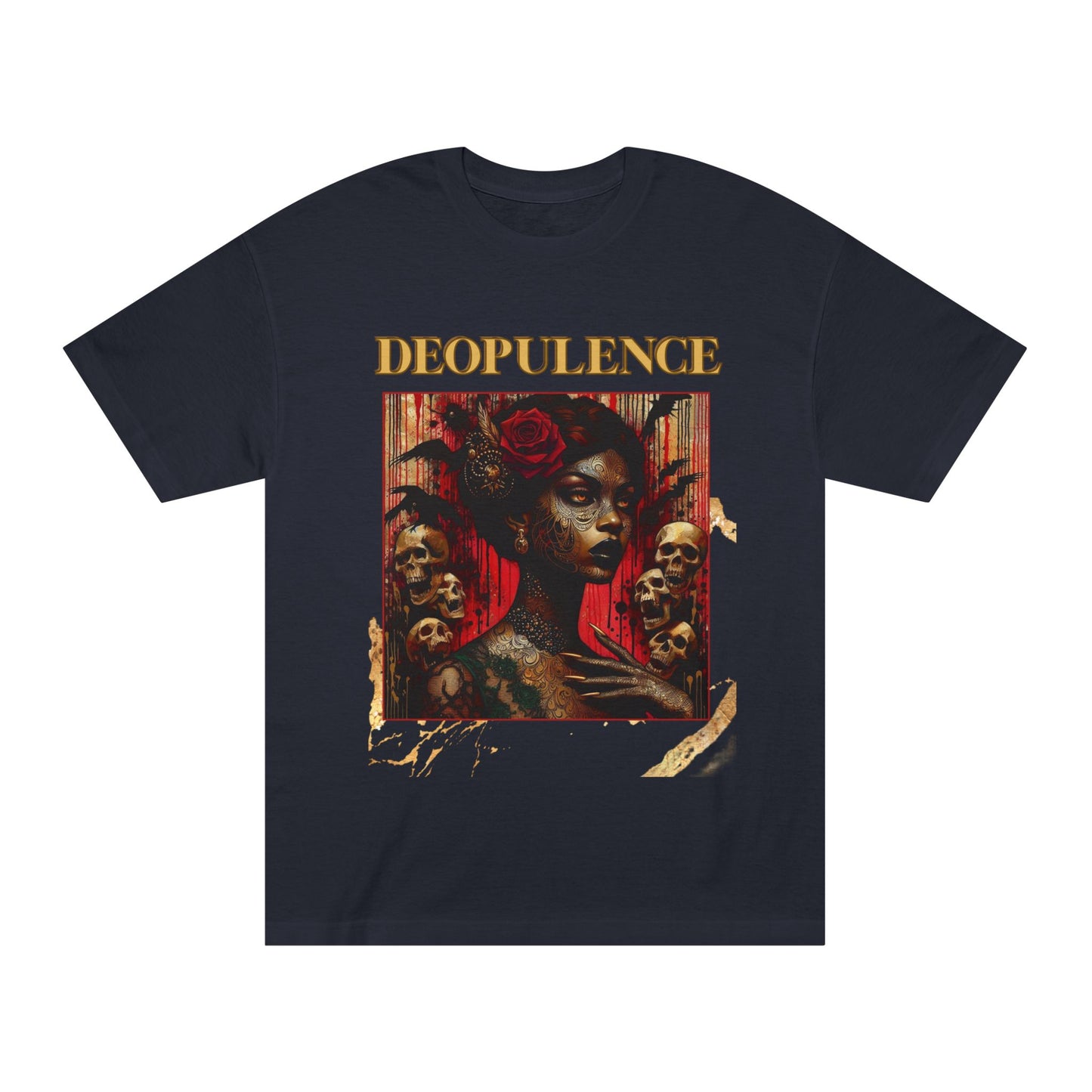 Deopulence Noir Wolf Graphic Tee — Dark Art Portrait T-Shirt