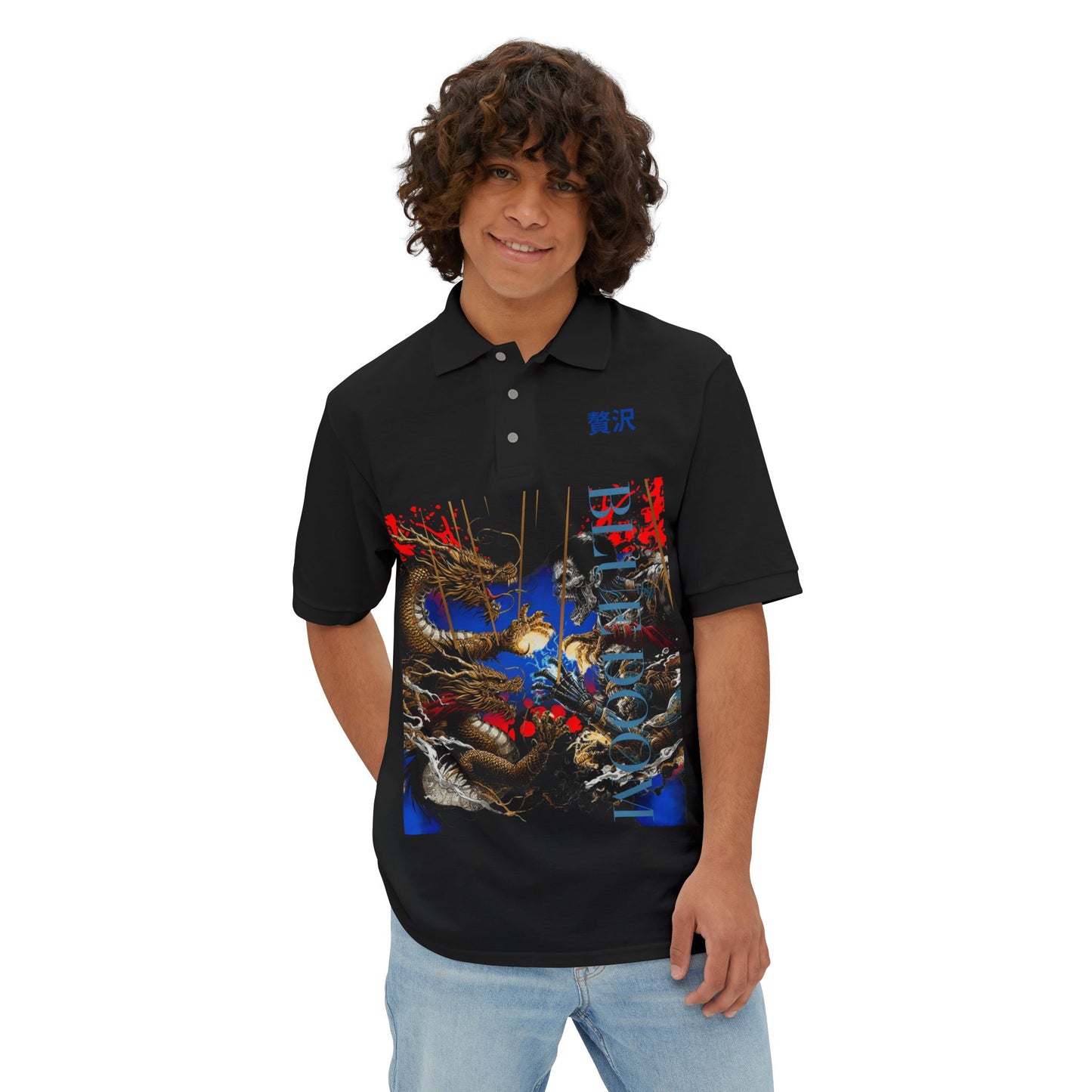 Men's Piqué Polo Blue Doom