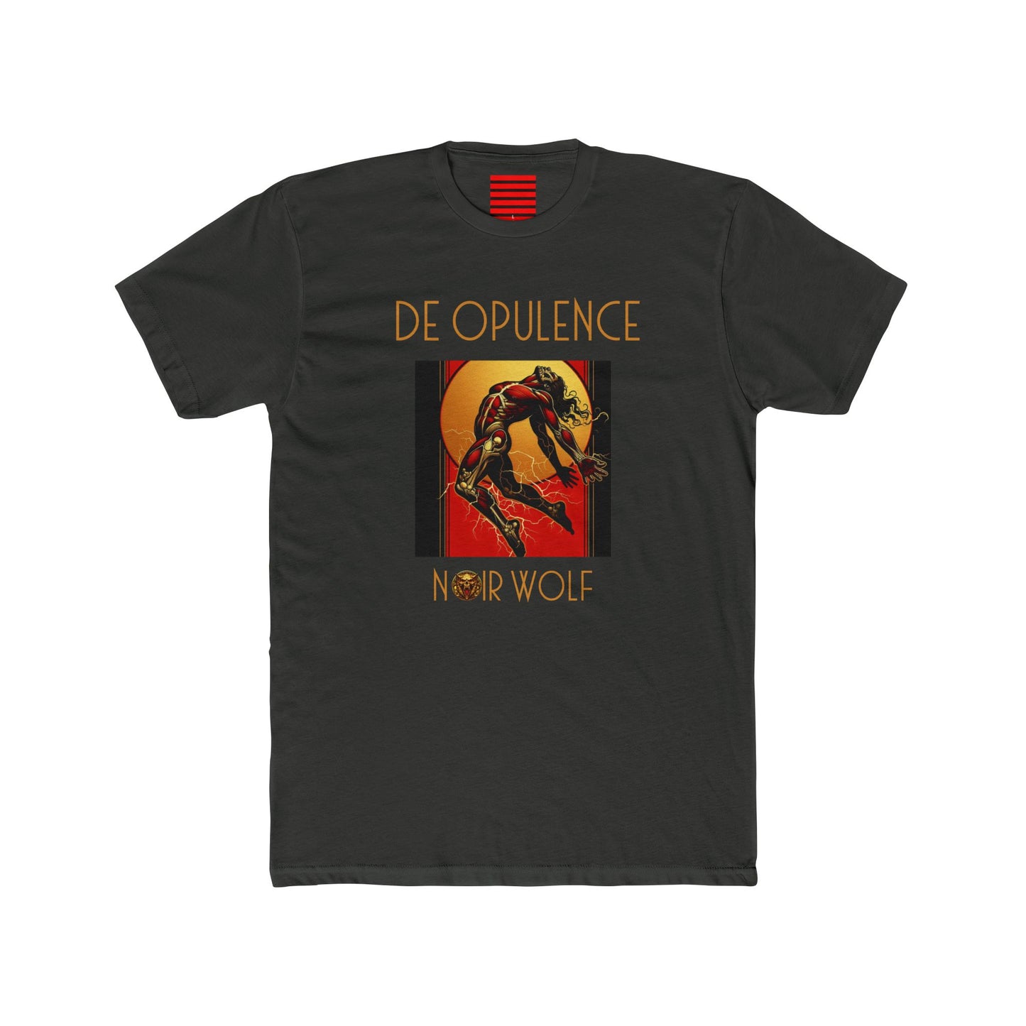 Unisex Cotton Crew Tee De Opulence by Noir Wolf Solid Heavy Metal