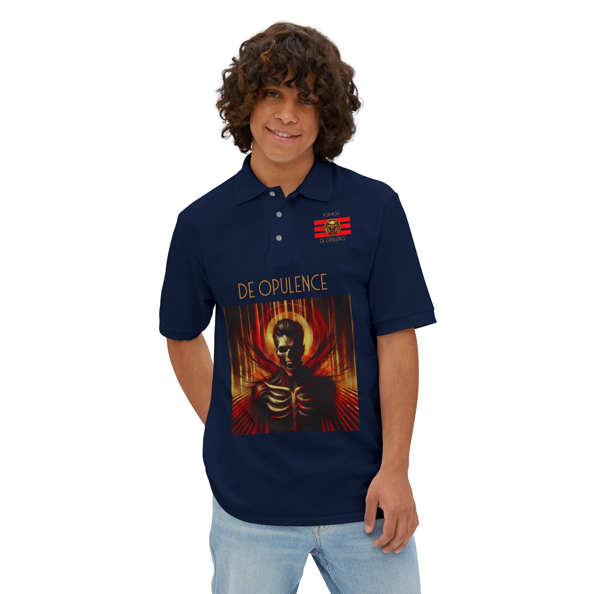 Polo Shirt - De Opulence by Noir Wolf Regal Horrors Platinum Shock