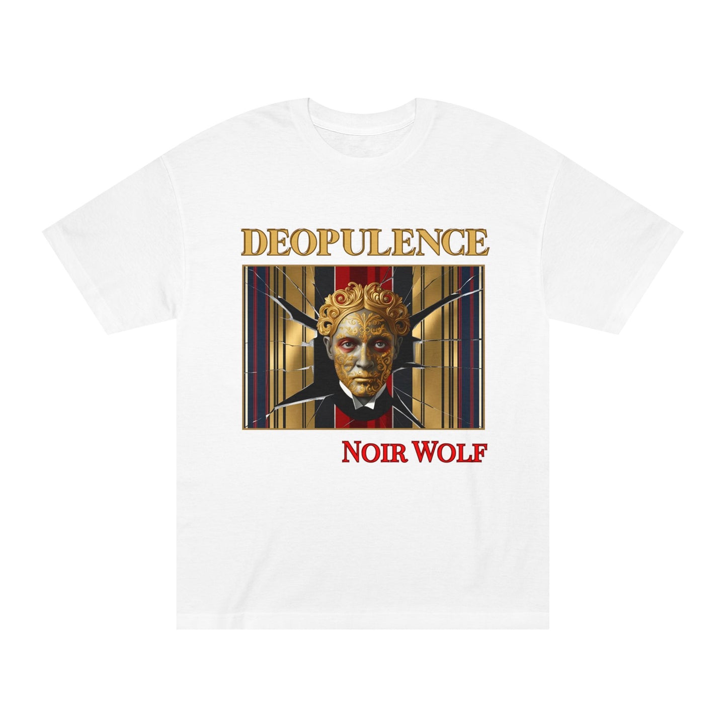 Noir Wolf "Deopulence" Graphic Tee — Retro Surreal Horror Art T-Shirt