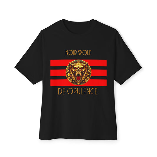 Unisex Oversized Boxy Tee De Opulence by Noir Wolf Black